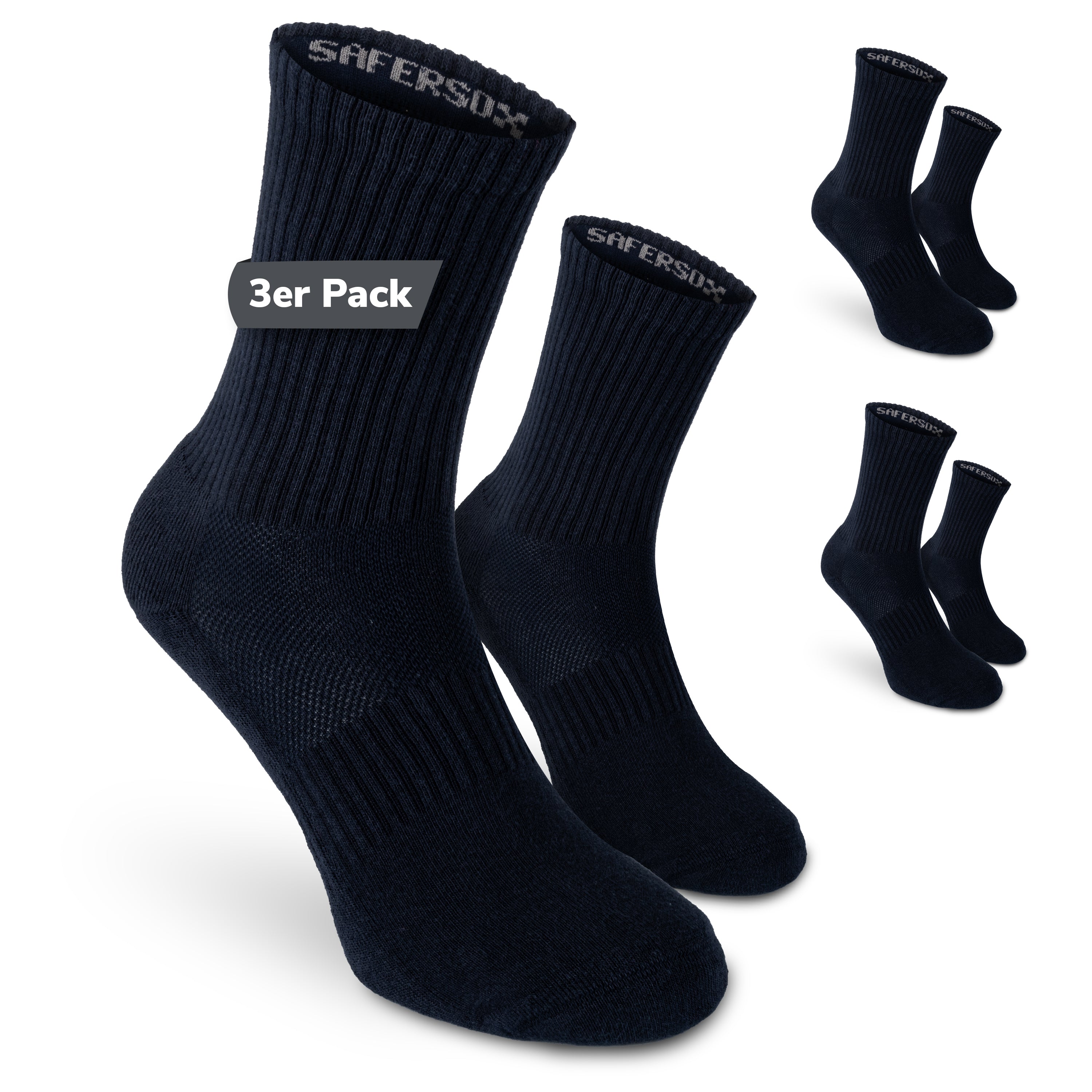 Tick & Mosquito Repellent Sports Socks Navy for Women & Men – SAFERSOX